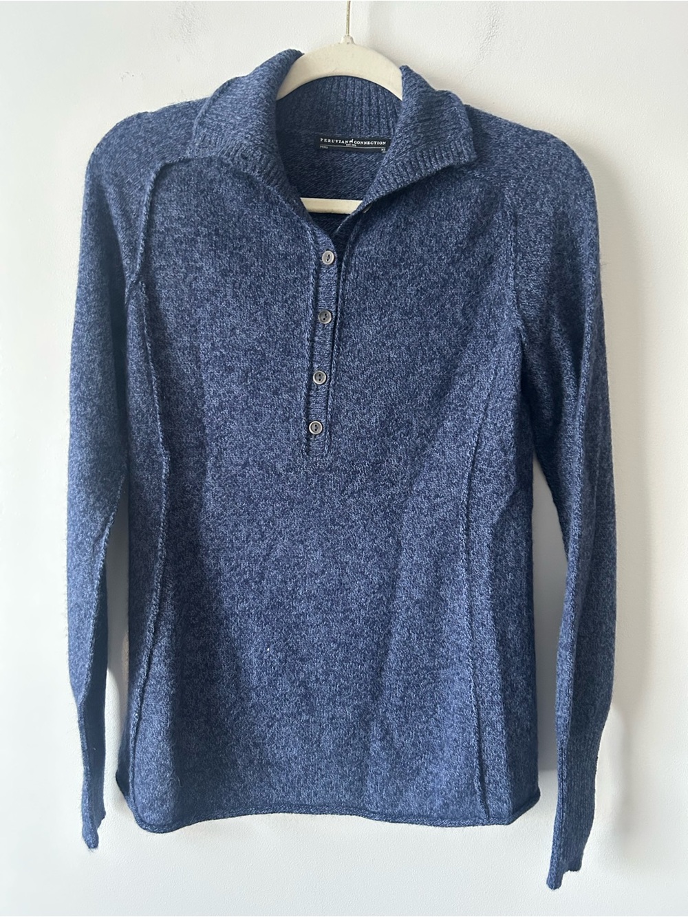 Peruvian Connection Brimfield 100% Royal Alpaca Button-front sweater